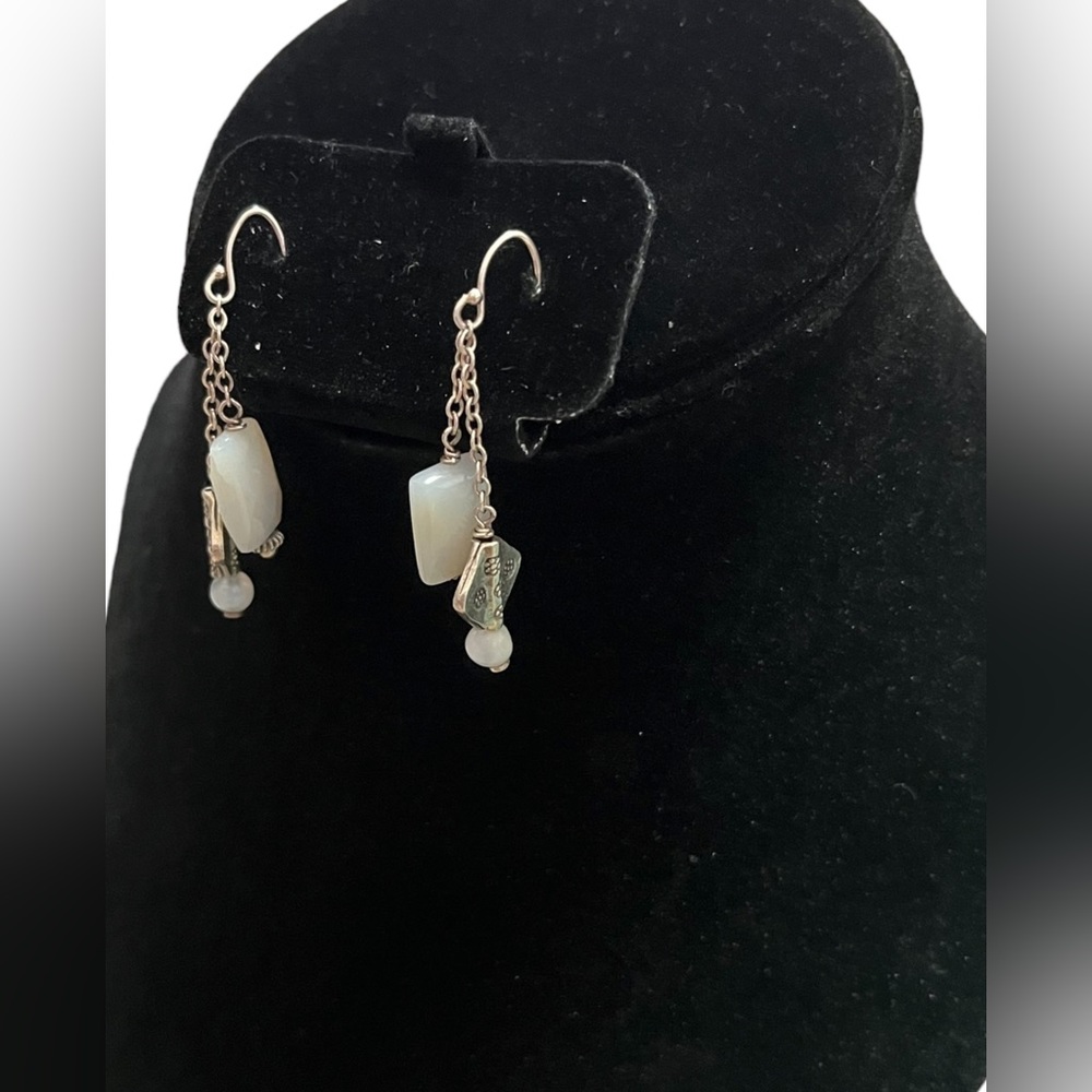 Moonstone Dangling Earrings - Picture 8 of 11